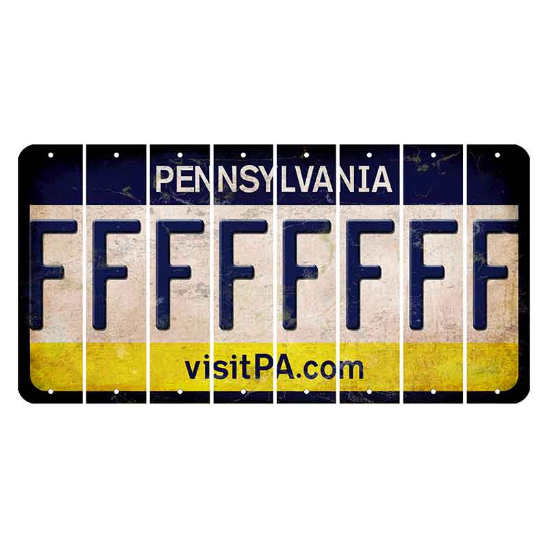 Pennsylvania vistiPA Cut License Plate Strips (Set of 8) F