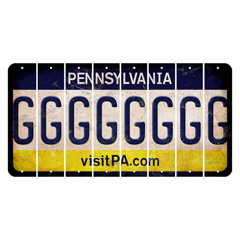 Pennsylvania vistiPA Cut License Plate Strips (Set of 8) G