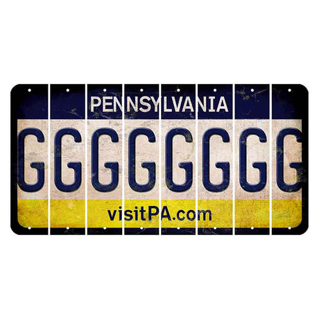 Pennsylvania vistiPA Cut License Plate Strips (Set of 8) G