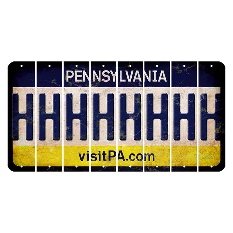 Pennsylvania vistiPA Cut License Plate Strips (Set of 8) H