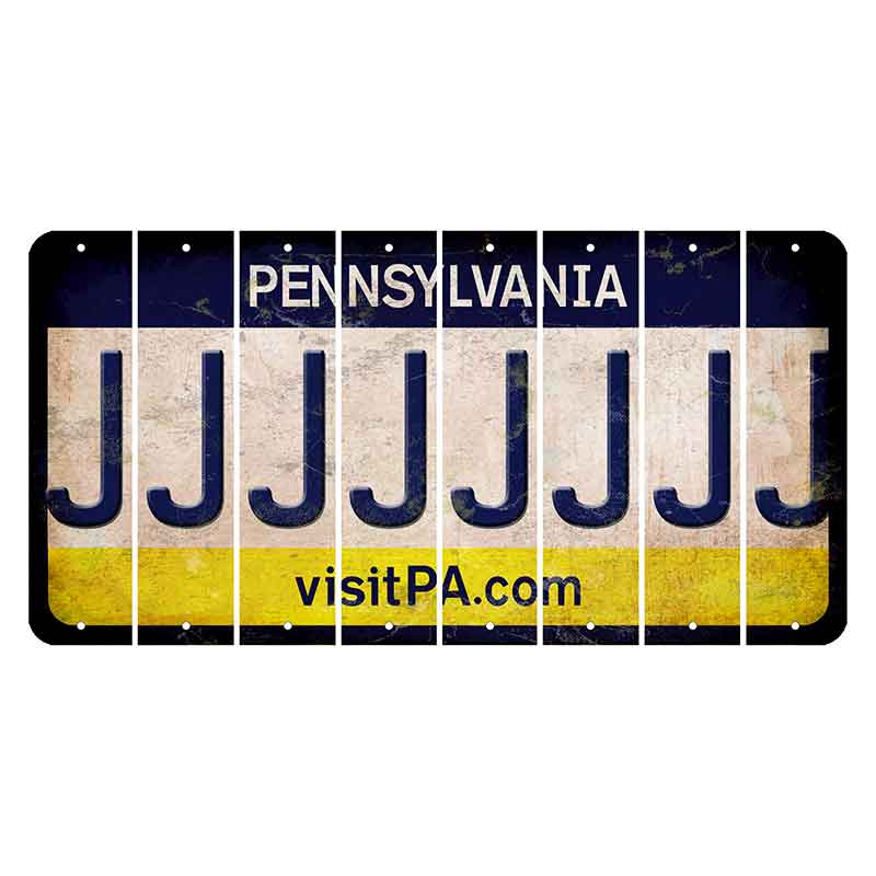 Pennsylvania vistiPA Cut License Plate Strips (Set of 8) J