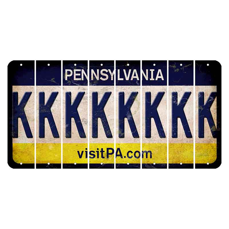 Pennsylvania vistiPA Cut License Plate Strips (Set of 8) K