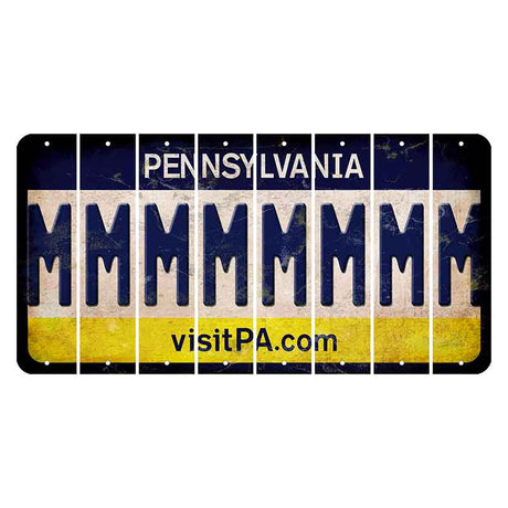 Pennsylvania vistiPA Cut License Plate Strips (Set of 8) M