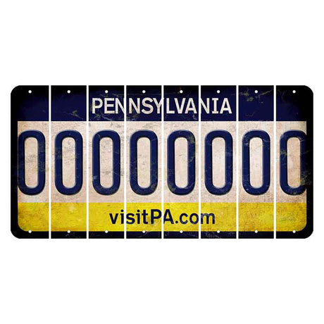 Pennsylvania vistiPA Cut License Plate Strips (Set of 8) O