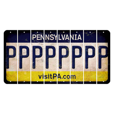 Pennsylvania vistiPA Cut License Plate Strips (Set of 8) P