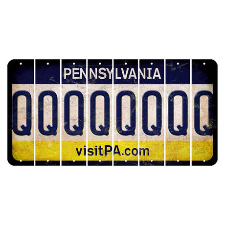 Pennsylvania vistiPA Cut License Plate Strips (Set of 8) Q