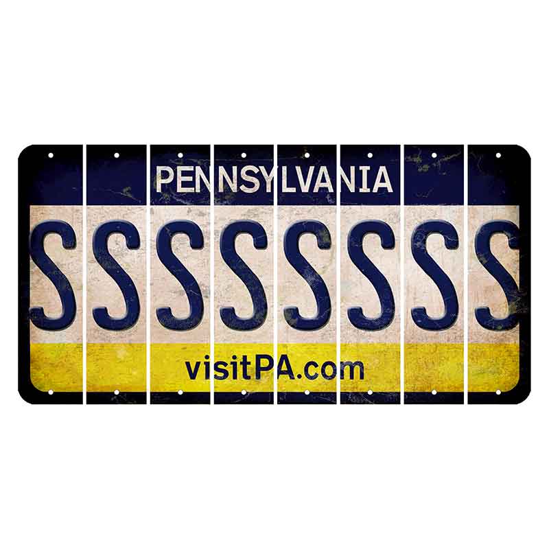 Pennsylvania vistiPA Cut License Plate Strips (Set of 8) S