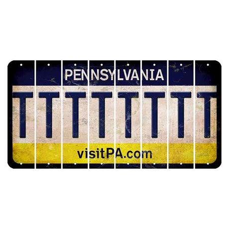 Pennsylvania vistiPA Cut License Plate Strips (Set of 8) T