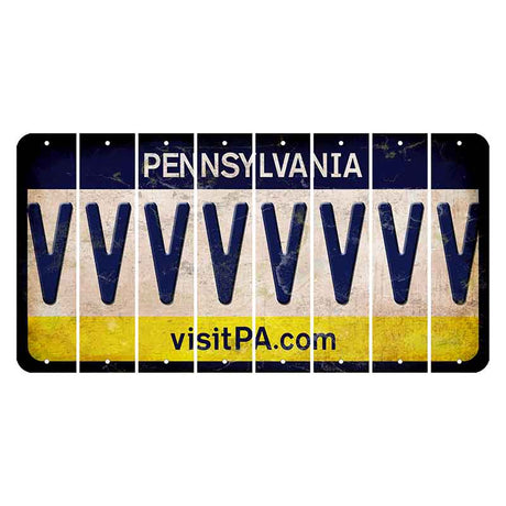 Pennsylvania vistiPA Cut License Plate Strips (Set of 8) V