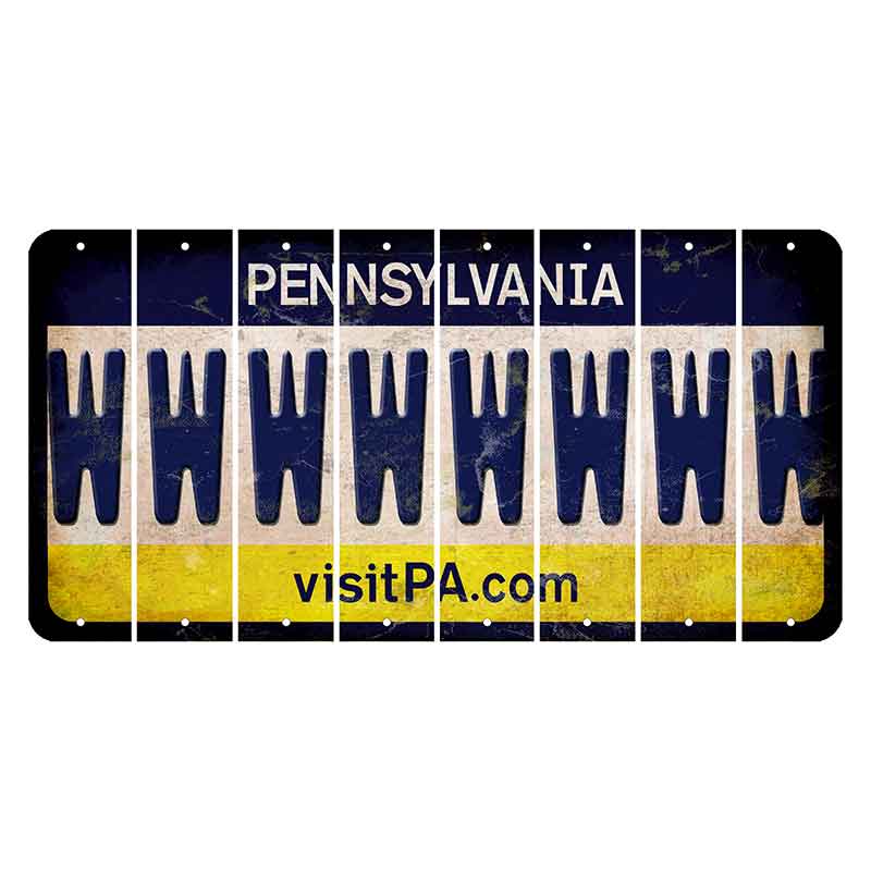 Pennsylvania vistiPA Cut License Plate Strips (Set of 8) W