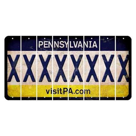 Pennsylvania vistiPA Cut License Plate Strips (Set of 8) X