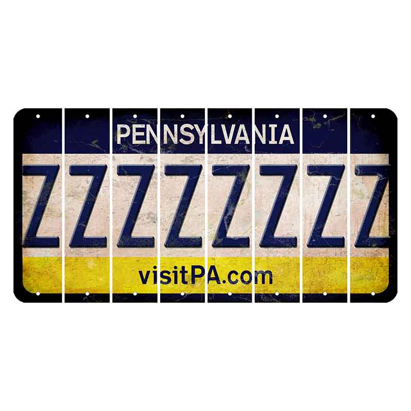 Pennsylvania vistiPA Cut License Plate Strips (Set of 8) Z