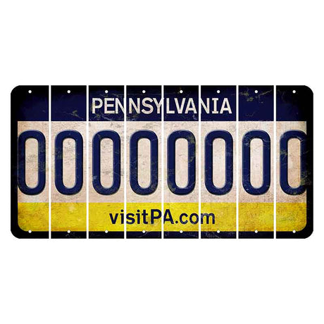 Pennsylvania vistiPA Cut License Plate Strips (Set of 8)