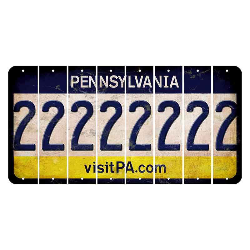 Pennsylvania vistiPA Cut License Plate Strips (Set of 8) 2