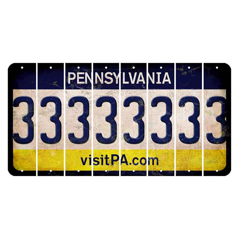 Pennsylvania vistiPA Cut License Plate Strips (Set of 8) 3