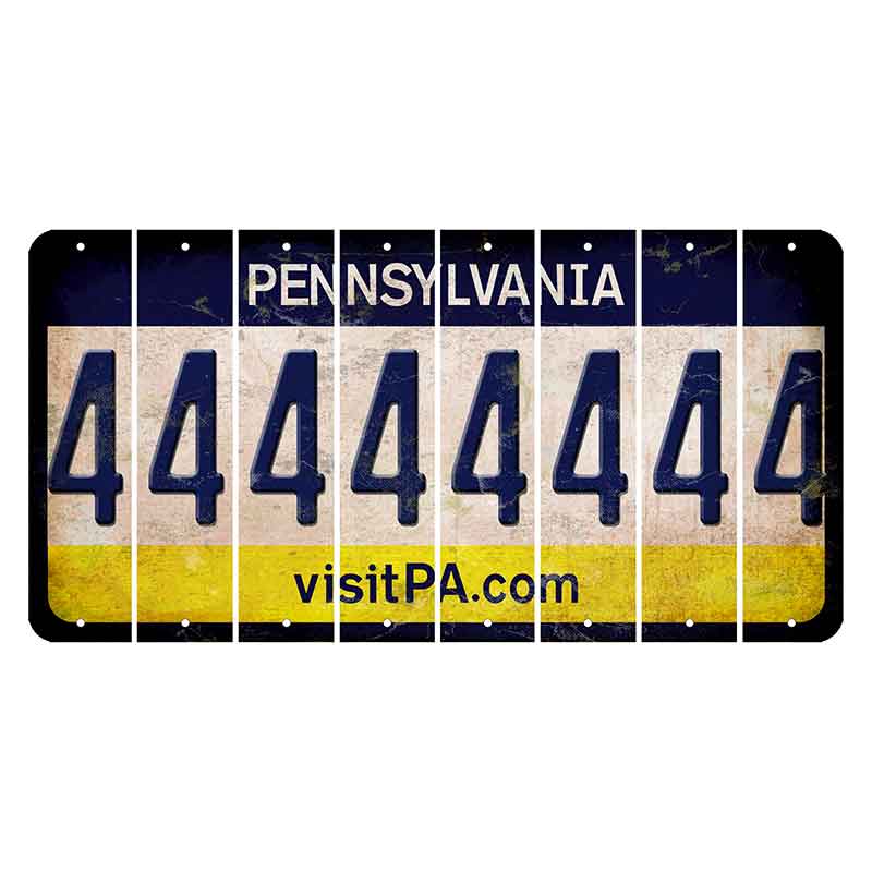 Pennsylvania vistiPA Cut License Plate Strips (Set of 8) 4