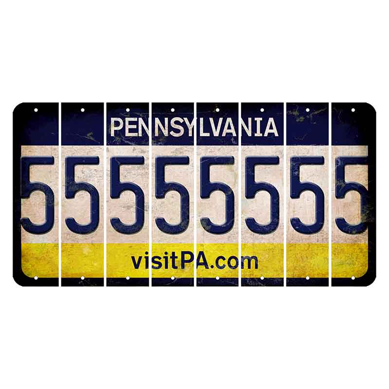 Pennsylvania vistiPA Cut License Plate Strips (Set of 8) 5