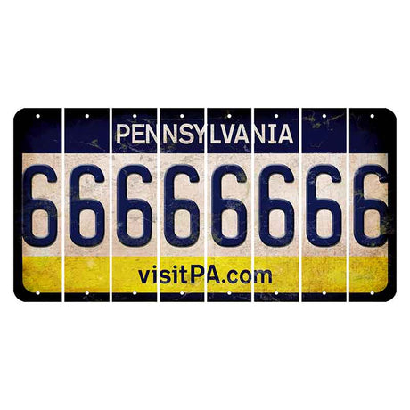 Pennsylvania vistiPA Cut License Plate Strips (Set of 8) 6