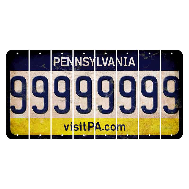 Pennsylvania vistiPA Cut License Plate Strips (Set of 8) 9