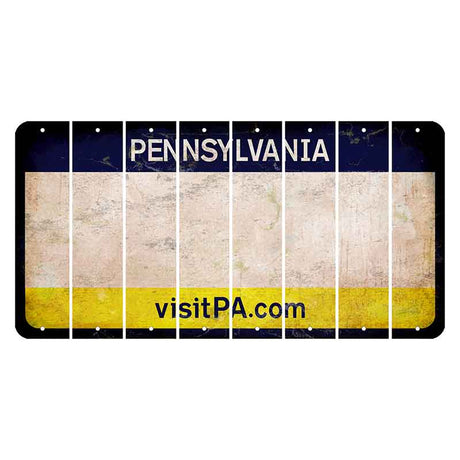 Pennsylvania vistiPA Cut License Plate Strips (Set of 8) Blank