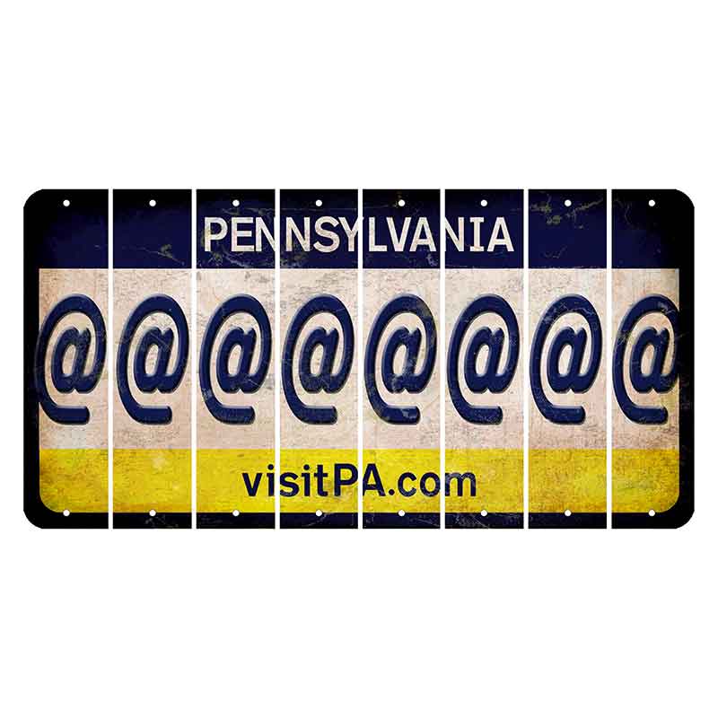 Pennsylvania vistiPA Cut License Plate Strips (Set of 8) At Sign