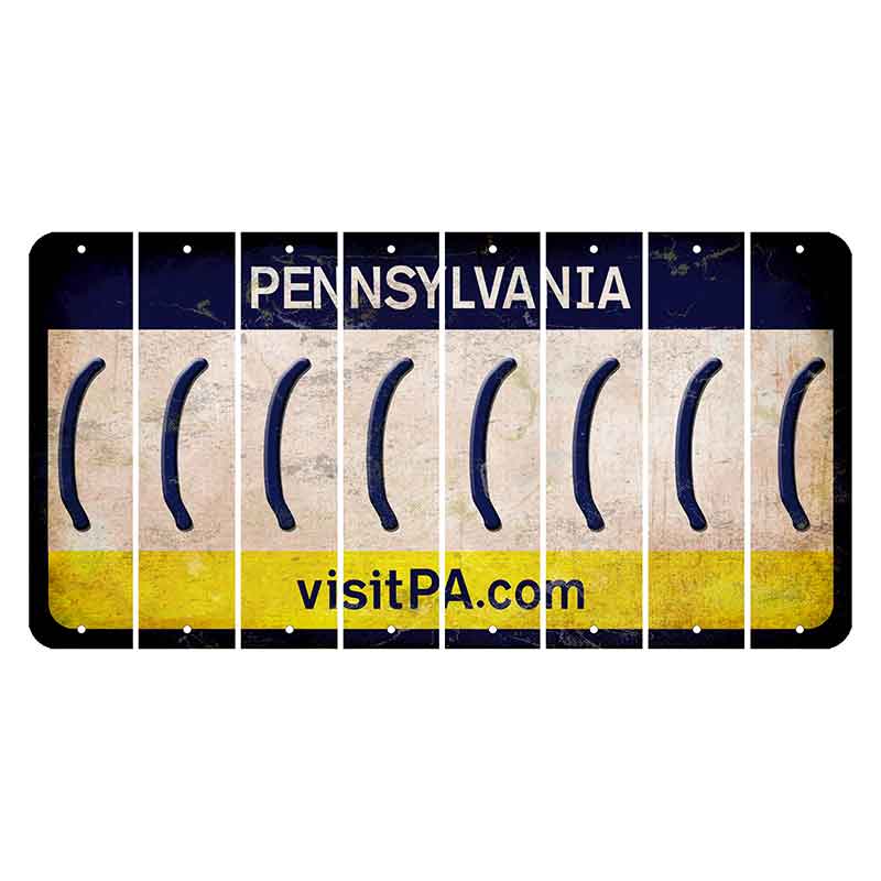 Pennsylvania vistiPA Cut License Plate Strips (Set of 8) Parenthesis - Left