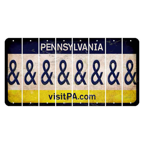 Pennsylvania vistiPA Cut License Plate Strips (Set of 8) And Sign