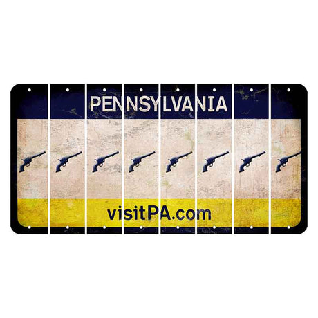 Pennsylvania vistiPA Cut License Plate Strips (Set of 8) Revolver