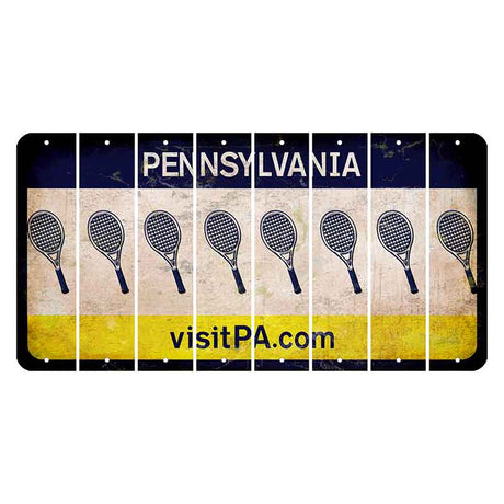 Pennsylvania vistiPA Cut License Plate Strips (Set of 8) Tennis Racket