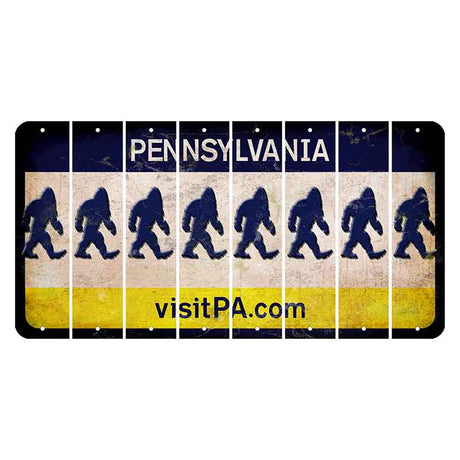 Pennsylvania vistiPA Cut License Plate Strips (Set of 8) Bigfoot