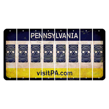 Pennsylvania vistiPA Cut License Plate Strips (Set of 8) Tiki