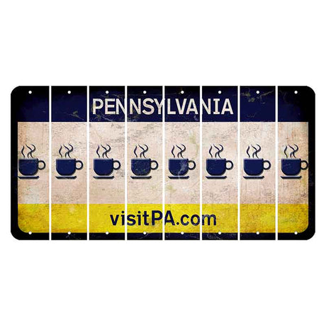 Pennsylvania vistiPA Cut License Plate Strips (Set of 8) Coffee Mug