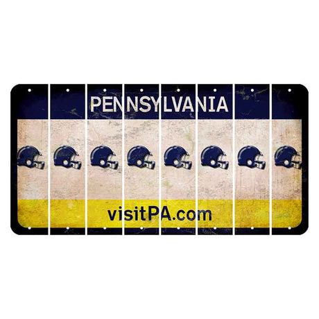 Pennsylvania vistiPA Cut License Plate Strips (Set of 8) Football Helmet