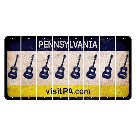 Pennsylvania vistiPA Cut License Plate Strips (Set of 8) Guitar