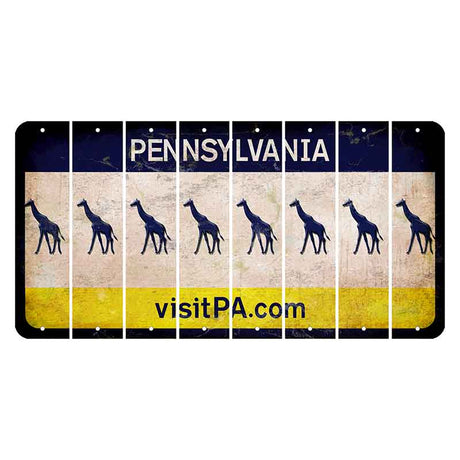 Pennsylvania vistiPA Cut License Plate Strips (Set of 8) Giraffe