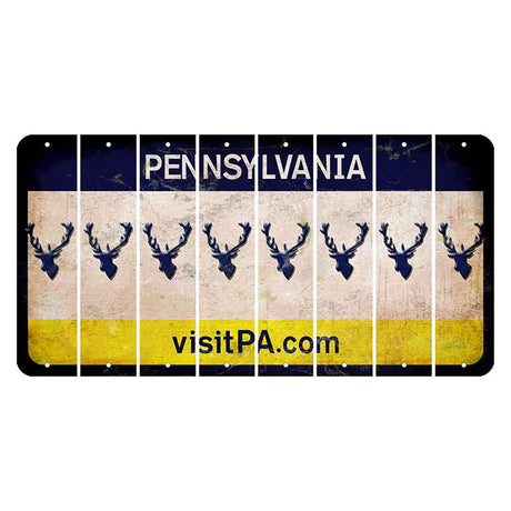 Pennsylvania vistiPA Cut License Plate Strips (Set of 8) Elk