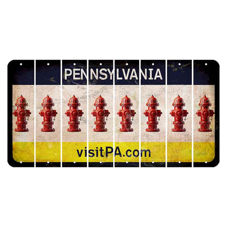 Pennsylvania vistiPA Cut License Plate Strips (Set of 8) Fire Hydrant