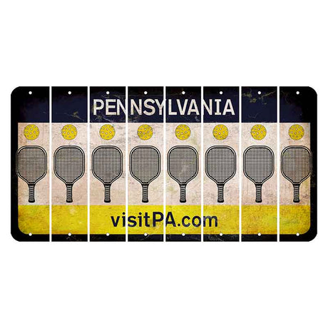 Pennsylvania vistiPA Cut License Plate Strips (Set of 8) Pickleball