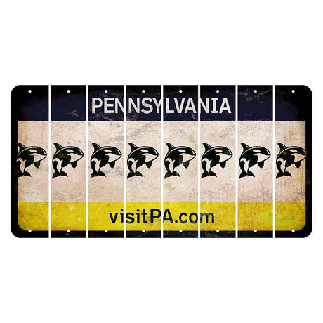 Pennsylvania vistiPA Cut License Plate Strips (Set of 8) Whale