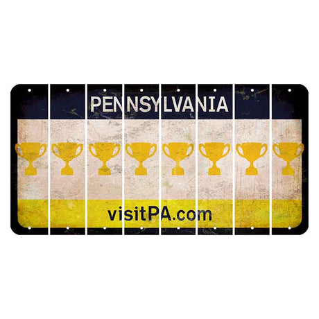 Pennsylvania vistiPA Cut License Plate Strips (Set of 8) Trophy