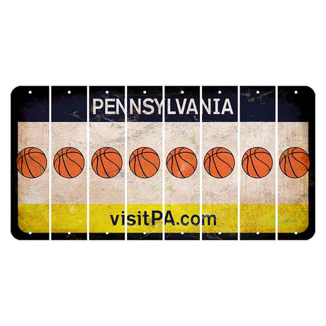 Pennsylvania vistiPA Cut License Plate Strips (Set of 8) Basketball