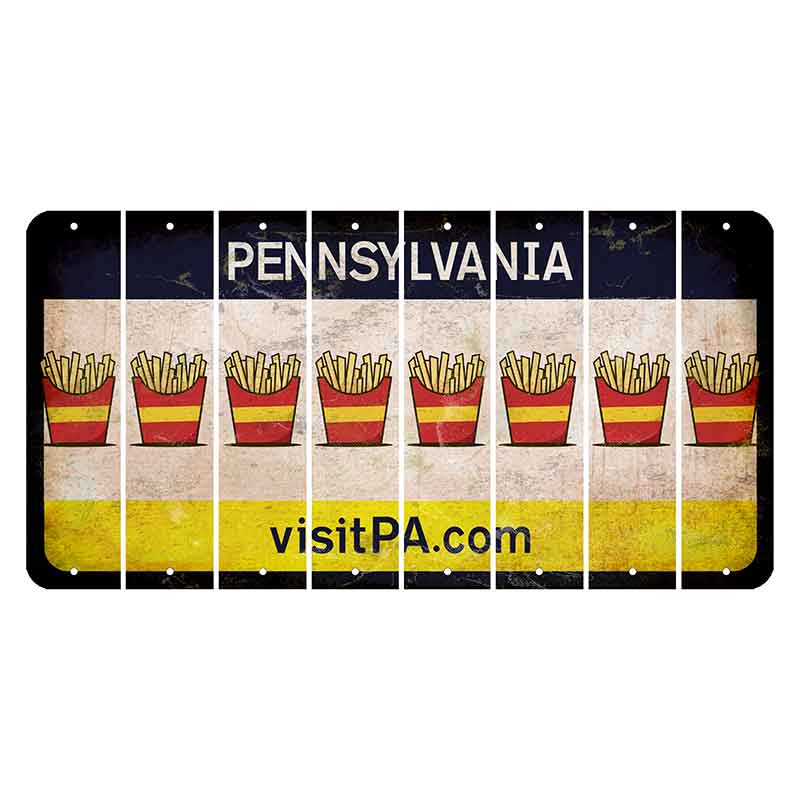 Pennsylvania vistiPA Cut License Plate Strips (Set of 8) French Fries