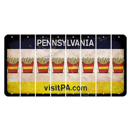 Pennsylvania vistiPA Cut License Plate Strips (Set of 8) French Fries