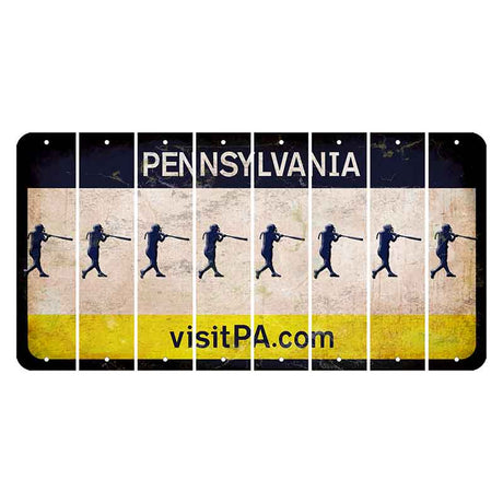 Pennsylvania vistiPA Cut License Plate Strips (Set of 8) Softball Batter