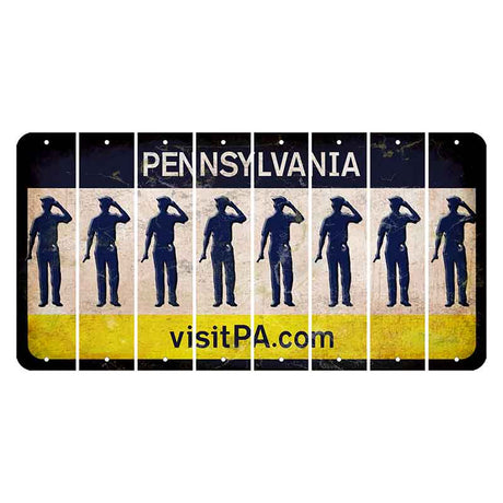 Pennsylvania vistiPA Cut License Plate Strips (Set of 8) Police Officer