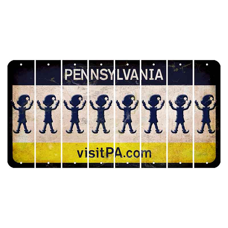 Pennsylvania vistiPA Cut License Plate Strips (Set of 8) Elf