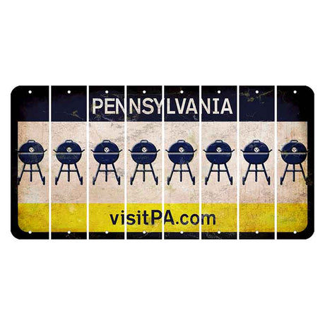 Pennsylvania vistiPA Cut License Plate Strips (Set of 8) Grill