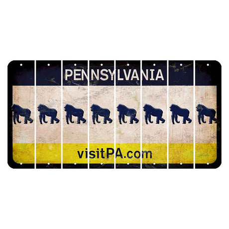 Pennsylvania vistiPA Cut License Plate Strips (Set of 8) Gorilla