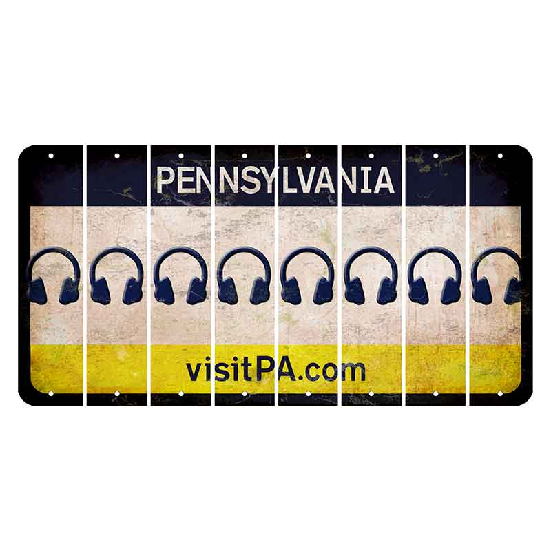 Pennsylvania vistiPA Cut License Plate Strips (Set of 8) Headphones