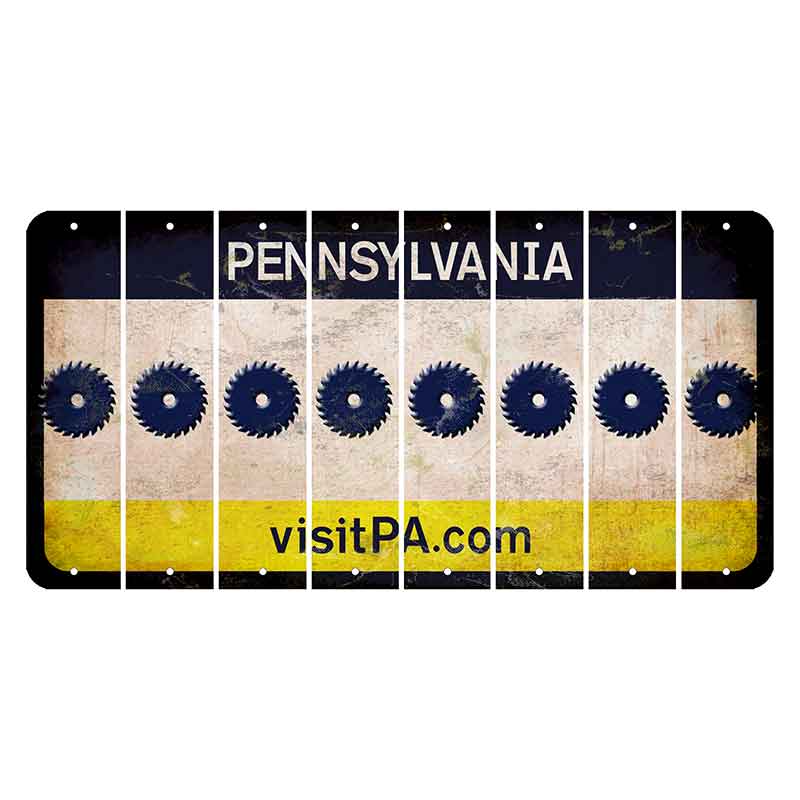 Pennsylvania vistiPA Cut License Plate Strips (Set of 8) Saw Blade